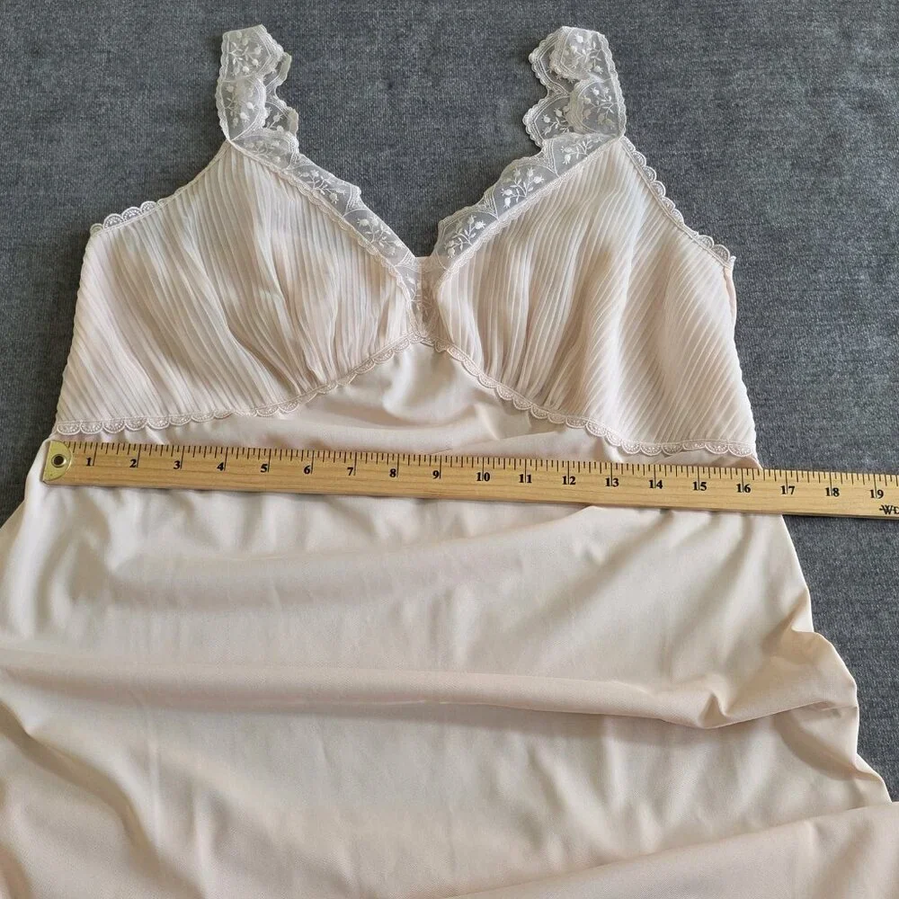 Vintage Fibra Anic Nivion IT 4 / L Full Slip Nightgown Babydoll Nylon Lace Italy